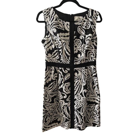 Anthropologie Tabitha Womens Lace Eyelet Overlay Sleeveless Sheath Mini Dress 6 - Picture 1 of 10